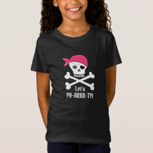 T-Shirt Crâne mignon et os croisés Pirate Faisons la fête