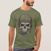 T-shirt Crâne Militaire avec Grenade (Devant)