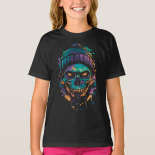 T-shirt Crâne Néon : Graffiti Lumineux