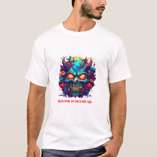 T-shirt "Crâne néon sombre – Conception Halloween "