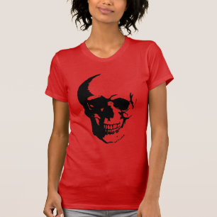 T-shirt Crâne - Noir & Blanc Métal Imaginaire Art