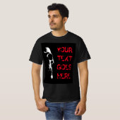 T-shirt Crâne Noir Rouge Texte Perdu Mens Halloween (Devant entier)
