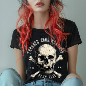 T-shirt Crâne Os Rétro Vintage Pirate Poulet Nuit