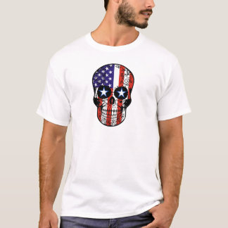 T-shirt Crâne patriotique de sucre de drapeau américain