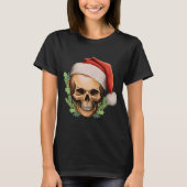 T-shirt Crâne Père Noël éffrayant Noël (Devant)