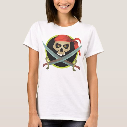 T-shirt Crâne pirate avec épées croisées (Devant)