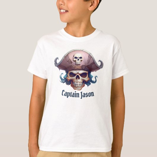 T-shirt Crâne pirate personnalisé Anniversaire Bash Tee (Devant)