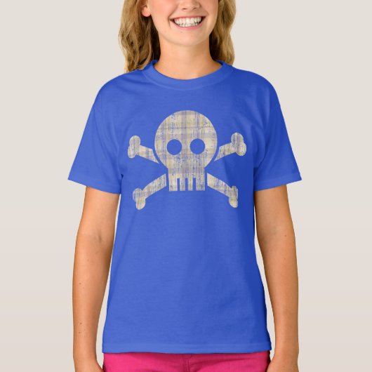 T-shirt Crâne plaid (vintage) (Devant)