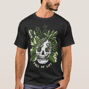 T-shirt Crâne plein de vies Jardin Plante jardinage Lover 
