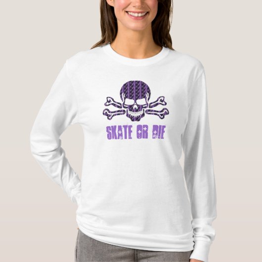 T-shirt crâne pourpre et os croisés de foudre (Devant)