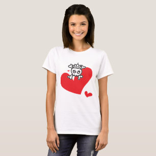 T-shirt Crâne princesse avec grand coeur