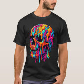 T-shirt Crâne Psychédélique Vibrant (Devant)