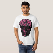 T-shirt Crâne punk d'empreinte de léopard de rose choquant (Devant entier)