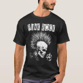 T-shirt Crâne punk Squelette avec Mohawk Mohican Punk Rock (Devant)