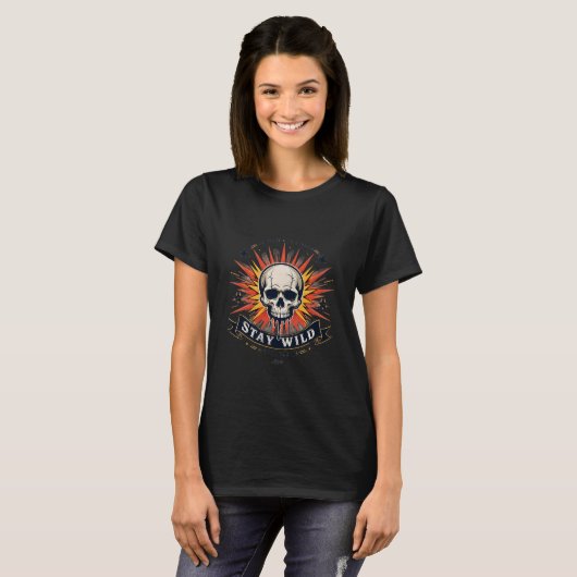 T-Shirt crâne Reste Sauvage (Devant entier)