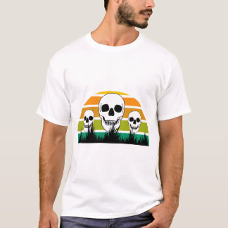 T-shirt Crâne Rétro Ophiopogon noir Jardin gothique