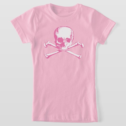 T-shirt Crâne rose Et Traverses (Poser)