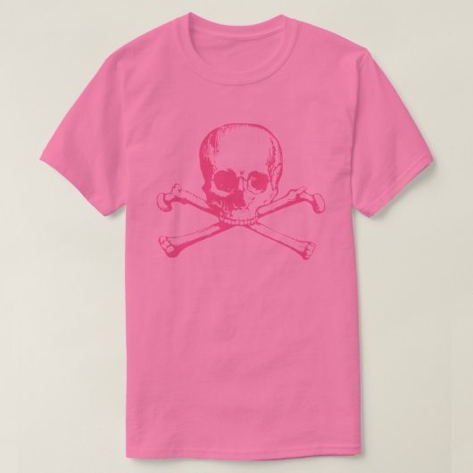 T-shirt Crâne rose Et Traverses (Design devant)