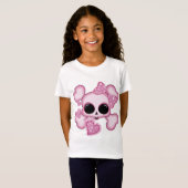 T-Shirt Crâne rose mou (Devant entier)