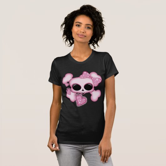 T-shirt Crâne rose mou (Devant entier)