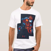 T-shirt 🔥 Crâne rouge artistique – Design de feu 🔥 (Devant)