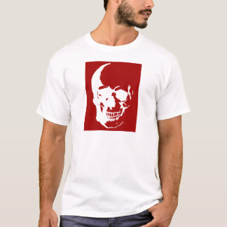 T-shirt Crâne - Rouge & Blanc métal Imaginaire Art