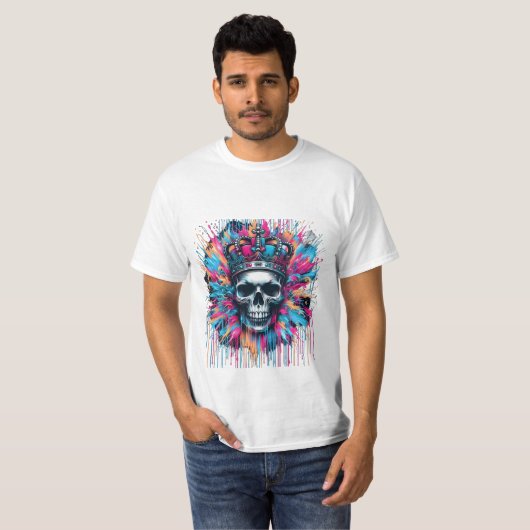 T-shirt "Crâne royal : Chemise d'art urbain de rue Graffit (Devant entier)