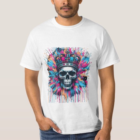 T-shirt "Crâne royal : Chemise d'art urbain de rue Graffit (Devant)