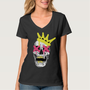 T-shirt Crâne Royal : Couronne Artistiques aux Yeux X Rose
