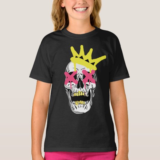 T-shirt Crâne royal : L'Art Crowned Rose (Devant)
