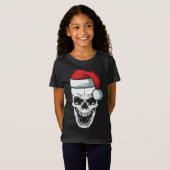 T-Shirt Crâne Santa Hat Cool de Noël Skeleton X-Mas (Devant entier)
