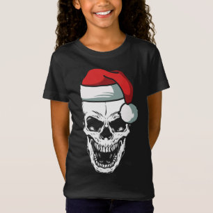 T-Shirt Crâne Santa Hat Cool de Noël Skeleton X-Mas