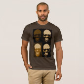 T-shirt Crâne stylé Brown Pop Art Retro (Devant entier)