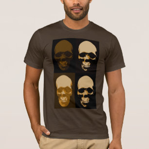 T-shirt Crâne stylé Brown Pop Art Retro