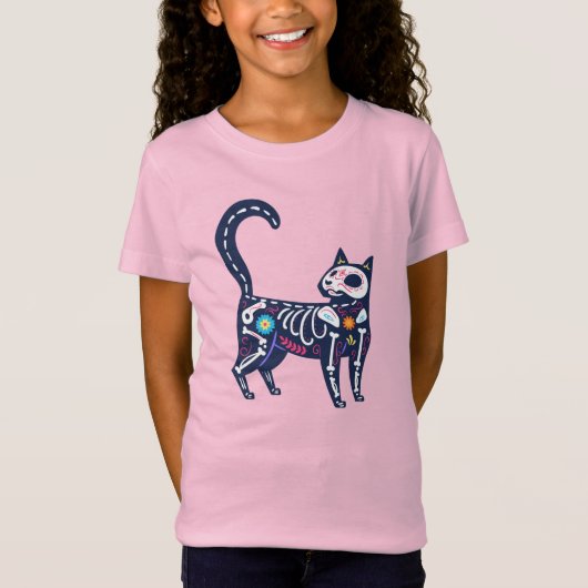 T-Shirt Crâne sucre Calavera Cat IV (Devant)
