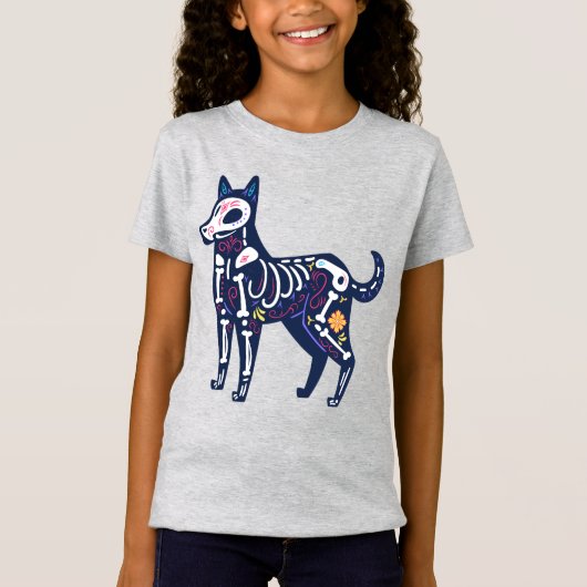 T-Shirt Crâne sucre Calavera Chien II (Devant)