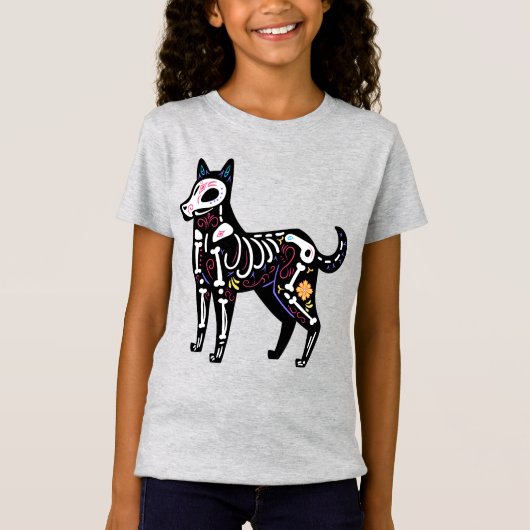 T-Shirt Crâne sucre Calavera Chien II (Devant)