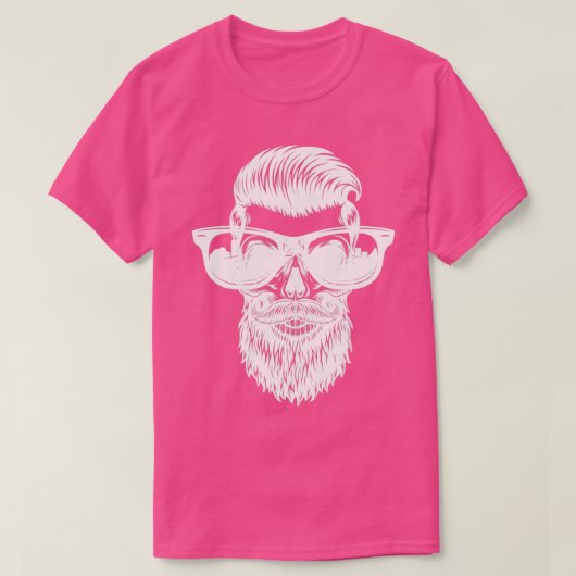 T-shirt Crâne tendance avec barbe et lunettes de soleil Hi (Design devant)