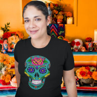 Crâne turquoise de sucre Dia de los Muertos