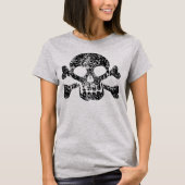 T-shirt Crâne usé et os croisés (Devant)