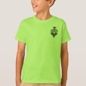 T-shirt Crâne Vert Et Costume Carte Crest (Devant)