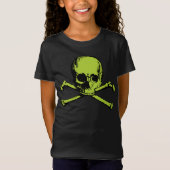 T-shirt Crâne Vert Et Crossbones (Devant)
