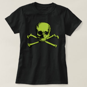 T-shirt Crâne Vert Et Crossbones