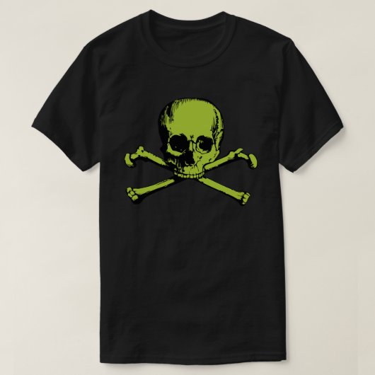 T-shirt Crâne vert et os croisés (Design devant)