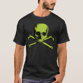 T-shirt Crâne vert et os croisés (Devant)