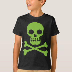 T-shirt Crâne vert et os croisés