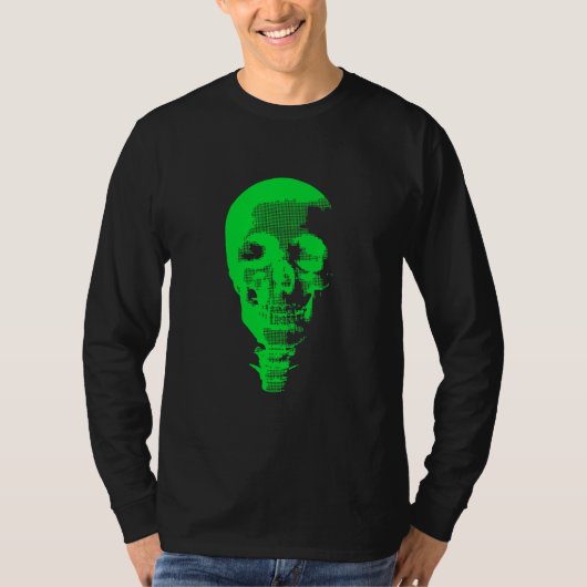 T-shirt Crâne vert pixélisé  (Devant)