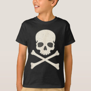 T-shirt Crâne vintage et os croisés pirate halloween
