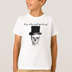 T-shirt Crâne vintage Gardez calme et ayez peur sur les T-