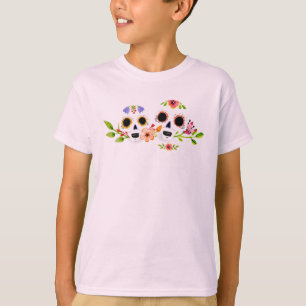 T-shirt Crânes à sucre florales Dia de Muertos   Chemise à